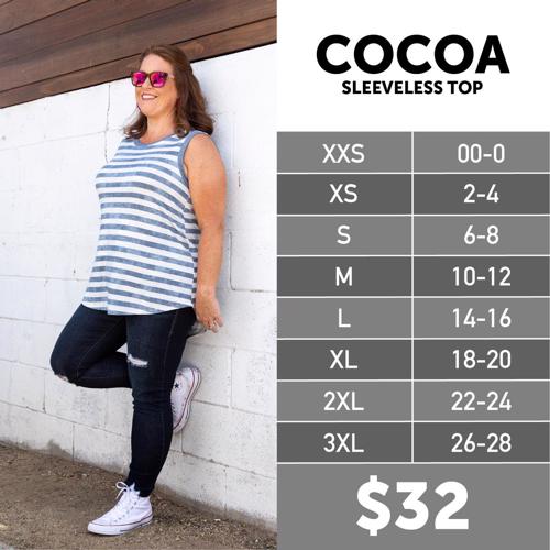 Cocoa Size Chart